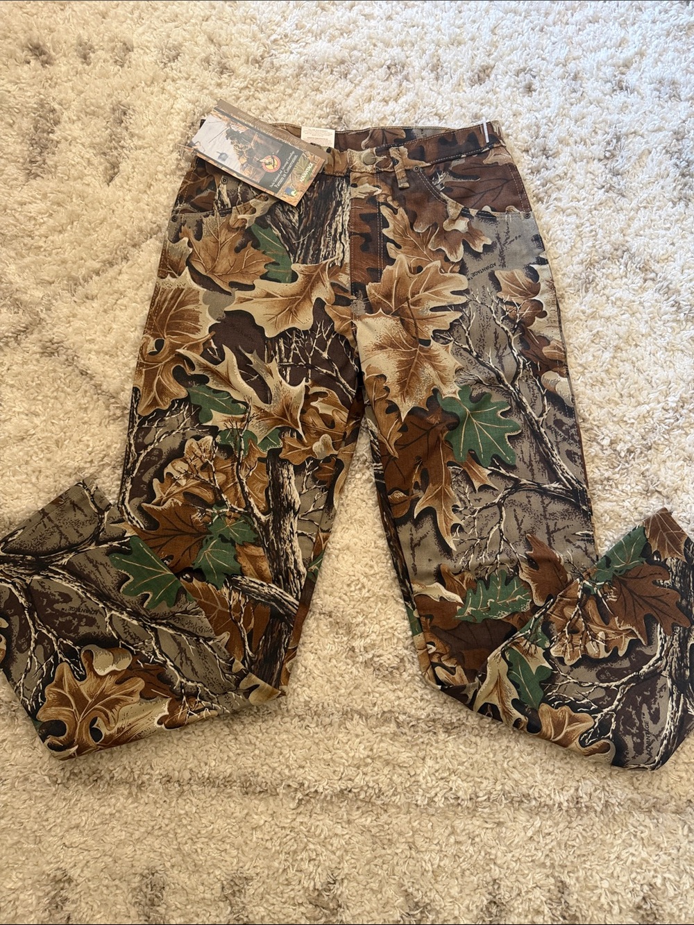 Wrangler Men's Oak Leaf Camo Cargo Pants - Brown & Green